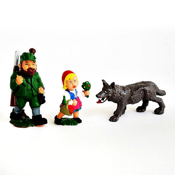 Rotkäppchen mit Wolf und Jäger