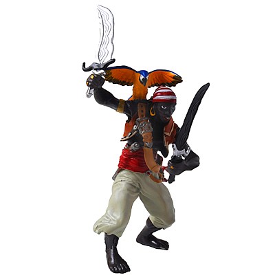 Pirat mit Säbel und Papagei